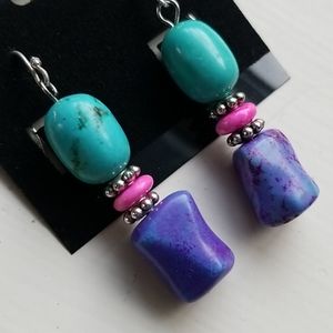 💐Handmade Dyed Howlite Earrings